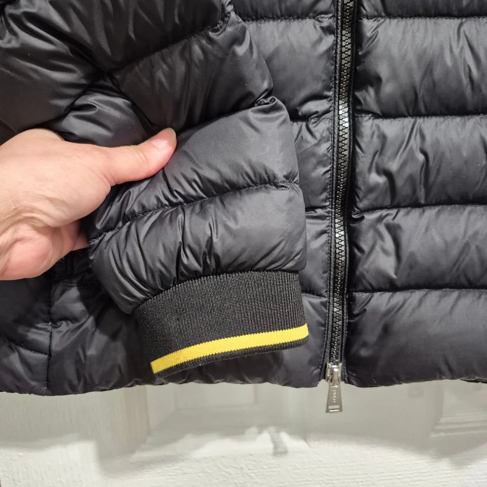 Men's Polo Ralph Lauren Black Puffer Jacket S with Yellow Accents sz sm